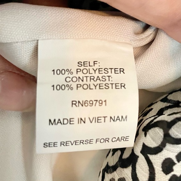 Sara Michelle Black & Cream Ruffle Sleeve Casual Workwear Blouse Top, Size L - Picture 8 of 13